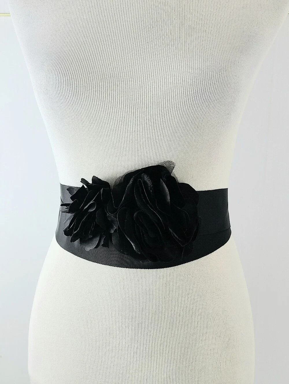 White House Black Market Floral Ribbon Wrap Belt